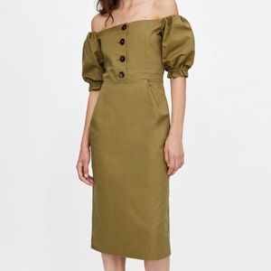 ZARA Green Khaki Dress